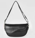 Black handbag with a strap 