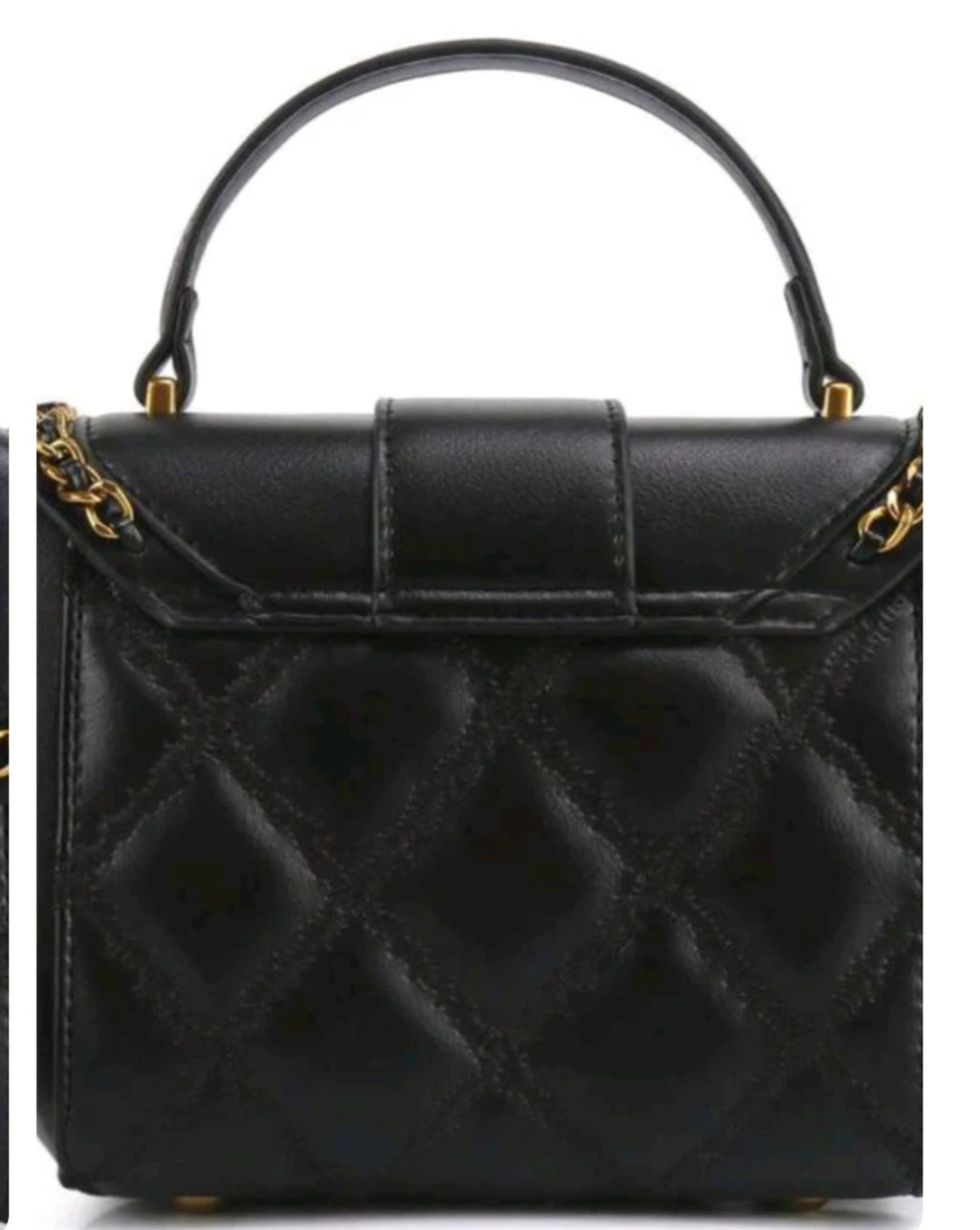 Louie Samani Leather Ladies Shoulder Bag. Black with gold trim. Brand New.