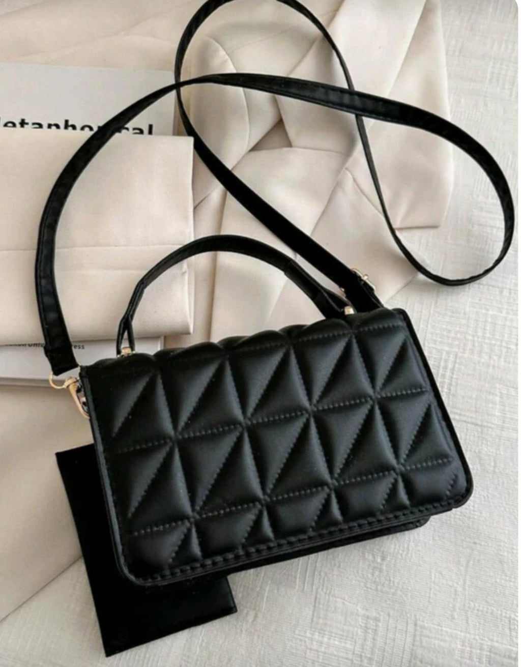 2pcs/set Minimalistic Solid Rhombus Embossed 2026 New Shoulder Crossbody