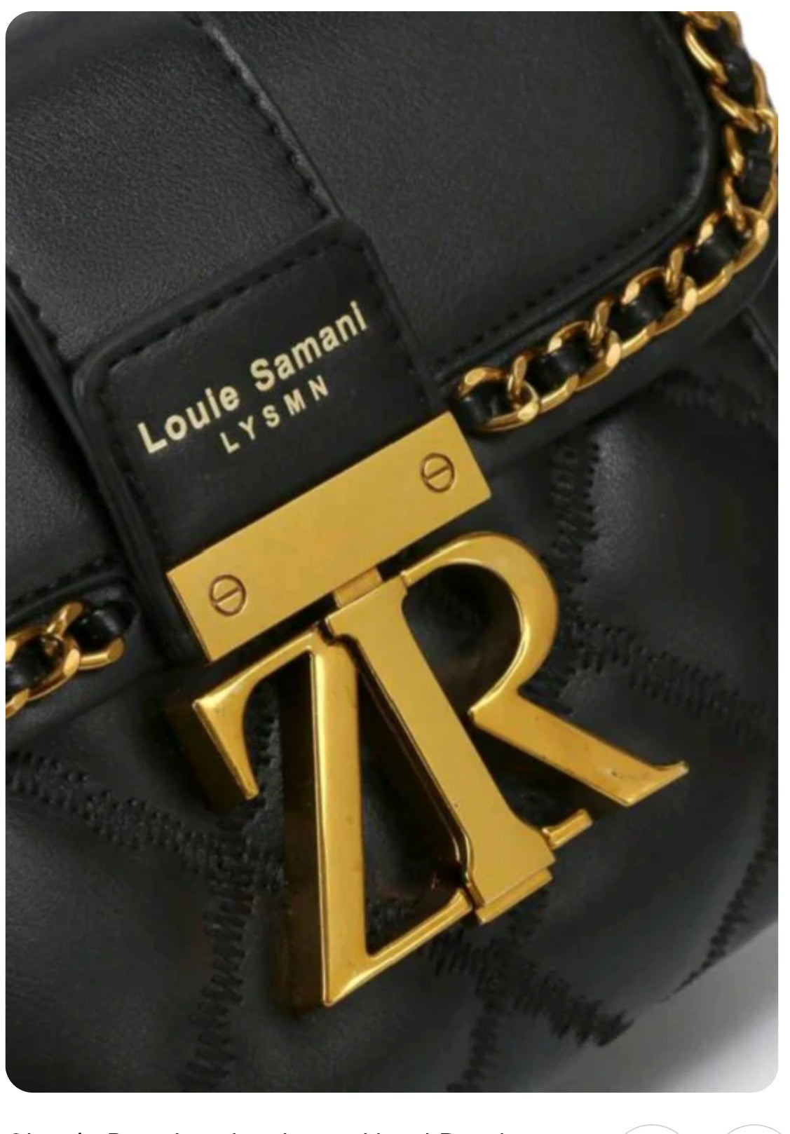 Louie Samani Leather Ladies Shoulder Bag. Black with gold trim. Brand New.